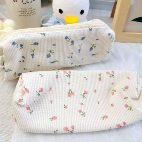 2 st Blommig Fresh Style Pencil Bag ROSA Pink