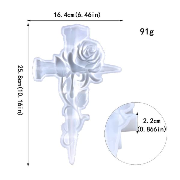 Cross Rose Silikonform Harpiksformer Støpeform