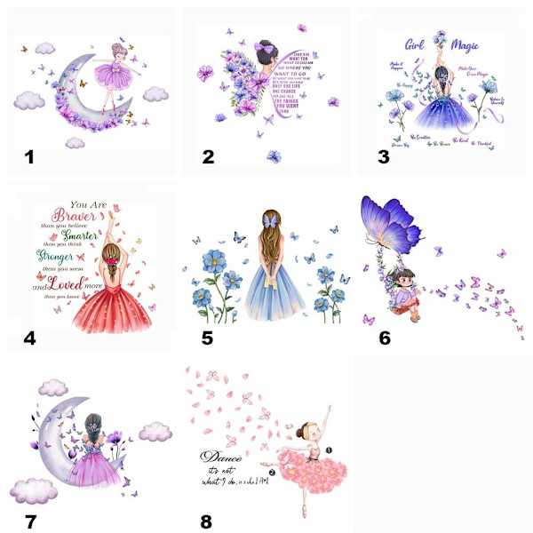 Princess Wall Stickers Girls On Moon 3 3 3