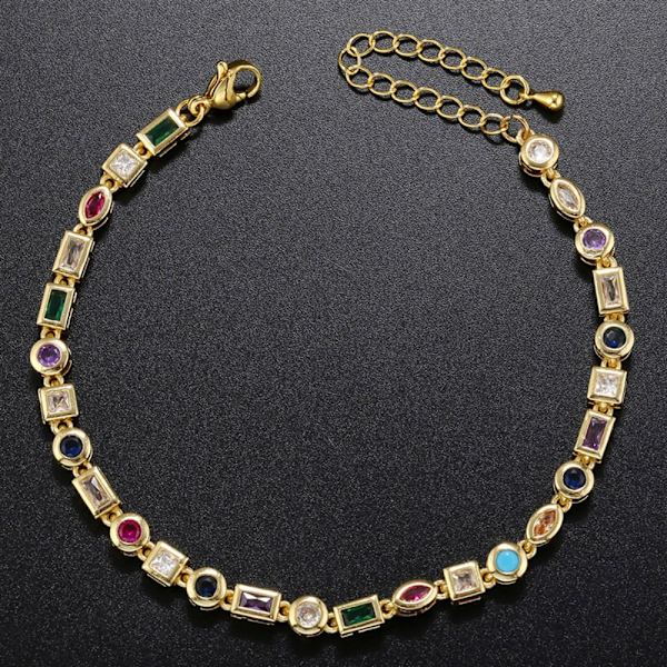 Makeisuuhaara Kuutiosirkonilla Kulta Rannekoru 245MM Kulta Gold Bracelet245mm
