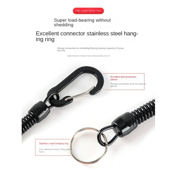 Fjäder elastiskt rep Bärbara fiskelinor 5st 5st 5pcs