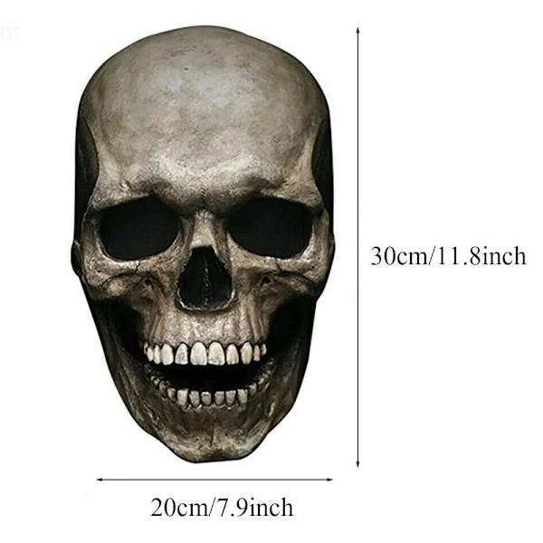 Läskig Halloween Helhuvud Käke Movable Skull Mask
