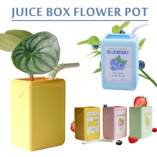 Juice Box Blomsterpotte Blomsterpotte Dekorasjon BLÅBÆR BLÅBÆR Blueberry