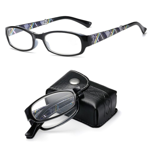 Anti-Blue Light Läsglasögon Fyrkantiga glasögon SVART Black Strength 200