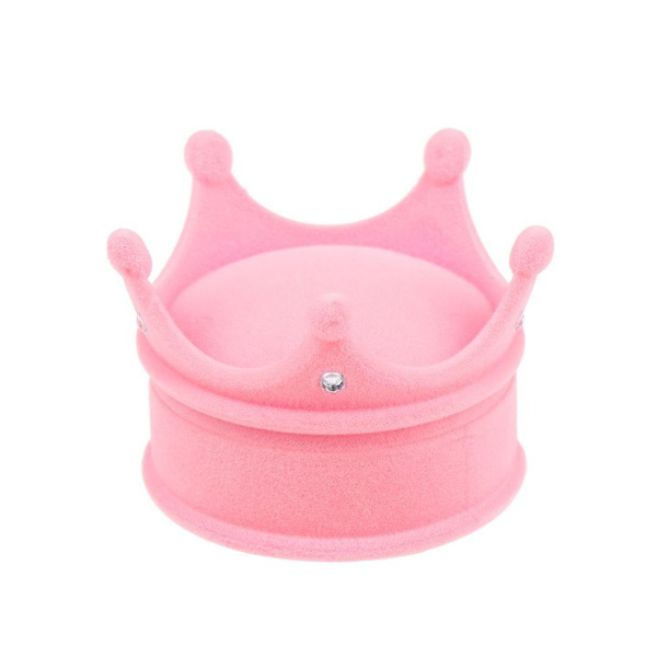 Crown Ring Smykkeskrin Smykke Organizer Opbevaring PINK Pink