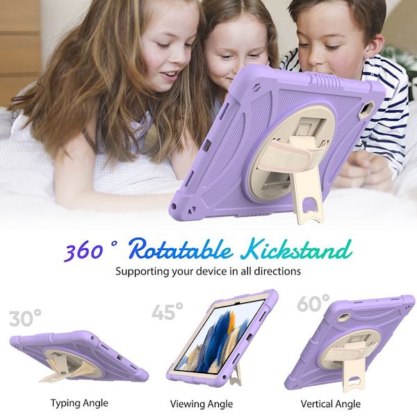 360 roterende beskyttelsesveske til Samsung Galaxy Tab A8 SVART black