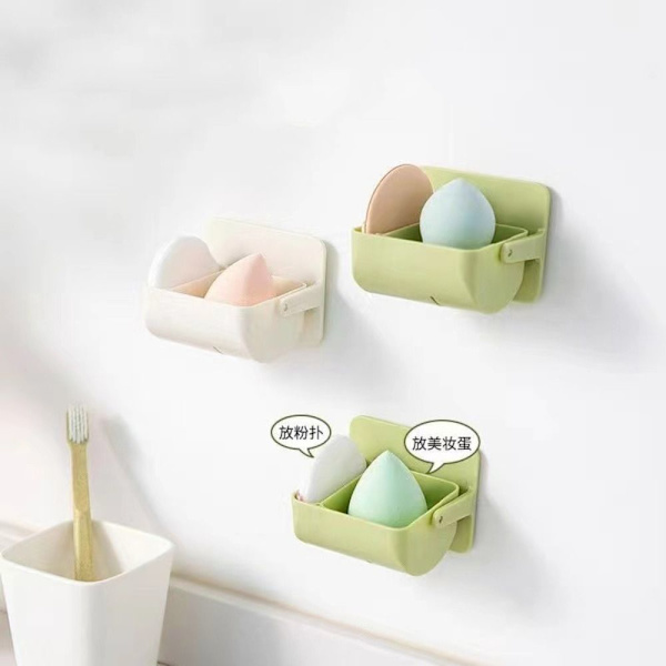 2 STK Luftpude Opbevaringsbeslag Powder Puff Tørringsholder HVID White