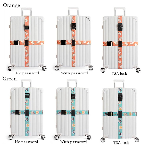 Matkalaukkujen hihnat Pakkaushihna VIHREÄ TSA LOCK TSA LOCK green TSA lock-TSA lock