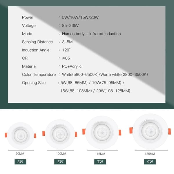 LED Loftslys Downlight 5WCOLD WHITE COLD WHITE 5WCold White