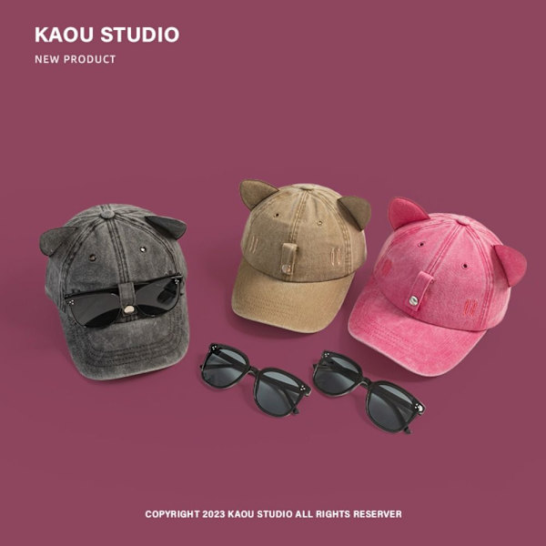 Korvat Pilot Baseball Caps Hip-hop Hattu KHAKI Khaki