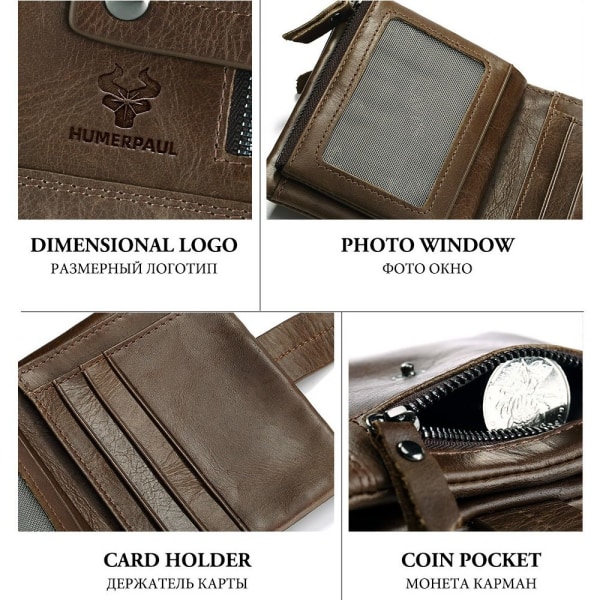 Kreditkortshållare Plånbok i äkta läder RÖD red