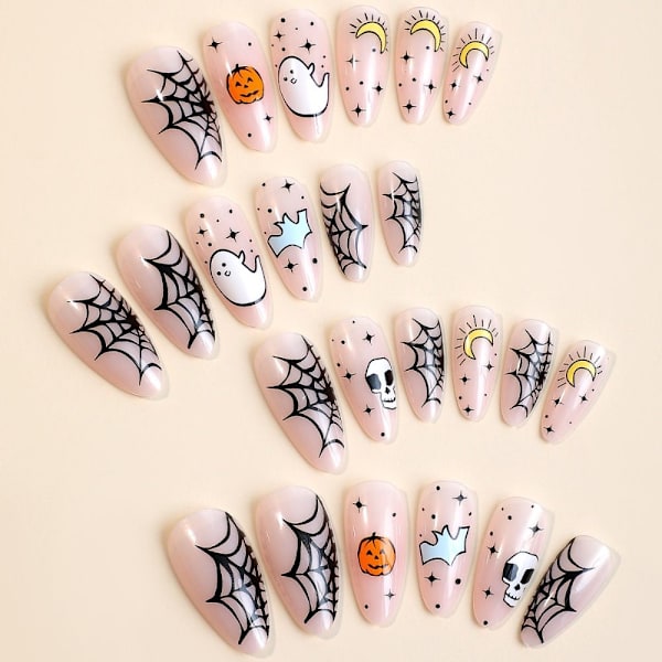 Almond Fake Nails Halloween tekokynnet 1 1 1