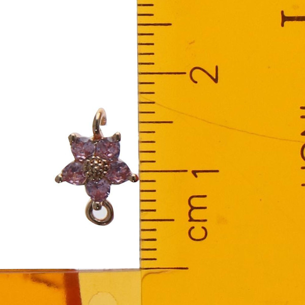 10 st Flower Link-kopplingar Cubic Zirconia Link-kopplingar