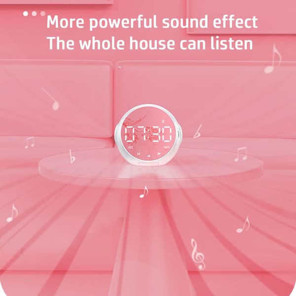 Trådlös Bluetooth -högtalare Smart Alarm Clock Audio VIT White