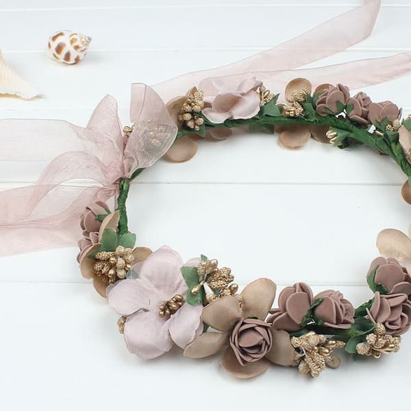 Solroshårkrans Daisy Flower Pannband VIT White