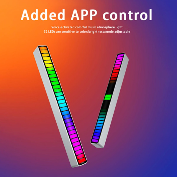 RGB Natlampe Musik Rhythm Light HVID 16LED MED APP 16LED White 16Led with app-16Led with app