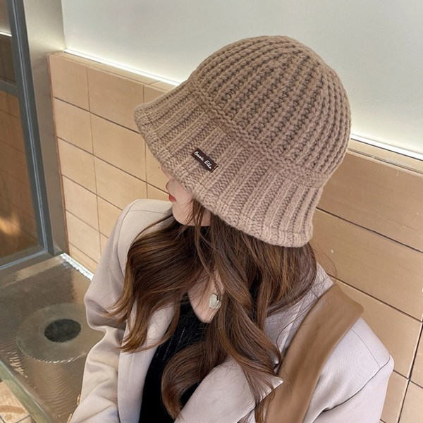 Knit Buket Hat Fisherman Hat COFFEE coffee