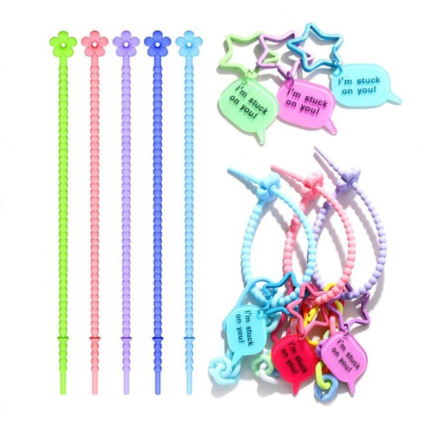 10 stk Kabelbinder silikonereb FARVE 7 FARVE 7 Color 7