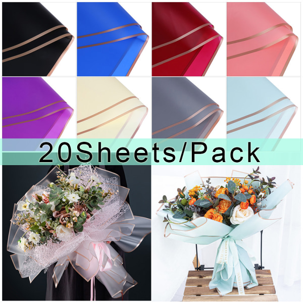 20 Ark/Pakke Indpakningspapir Rose Blomst Emballage LAVENDEL lavender 20Sheets/Pack-20Sheets/Pack