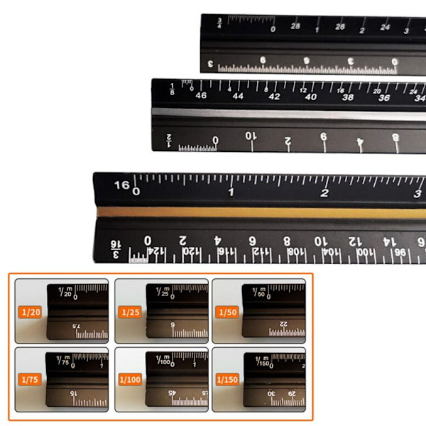 Skala Lineal Trekantet lineal SORT CM SMALL SCALE CM SMALL SCALE Black CM SMALL SCALE-CM SMALL SCALE