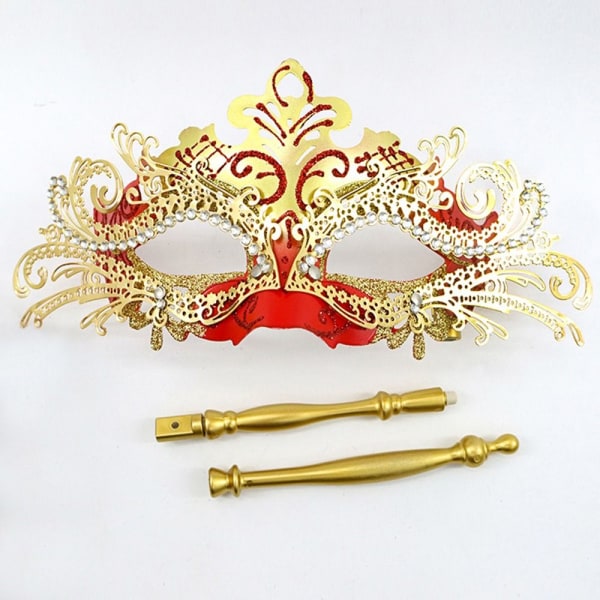 Maskerademaske med holdepind SORT SORT