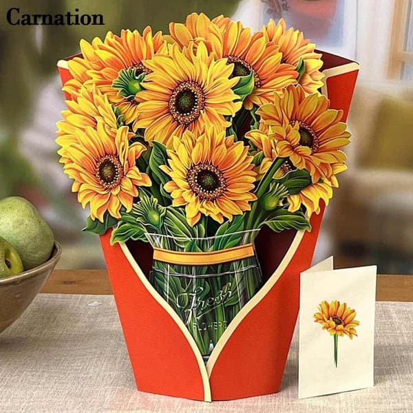3D Pop-up Buket Papirblomster SOLBLOMST SOLBLOMST Sun flower