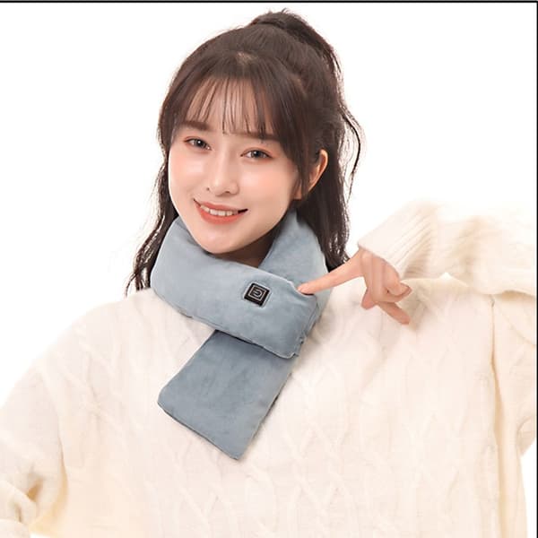 Eluppvärmd Scarf Warmer Sjal GRÅ grey
