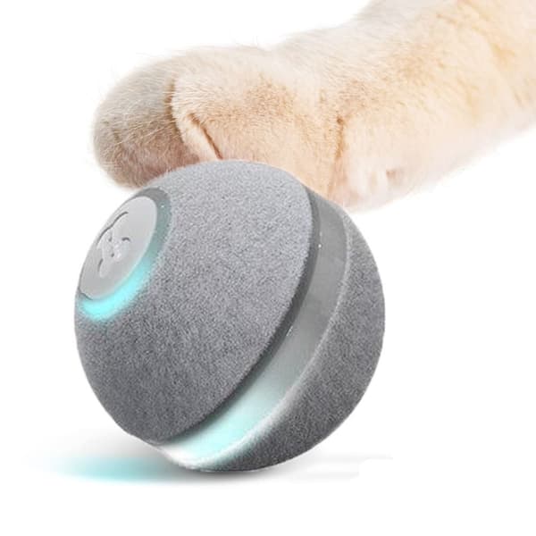 Interaktivt kattelegetøj Selvroterende bold GRÅ grey