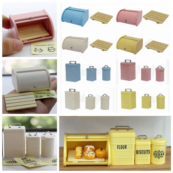 Dockhus Brödkärl Miniatyr Bakning Tank VIT BRÖD white bread bin-bread bin