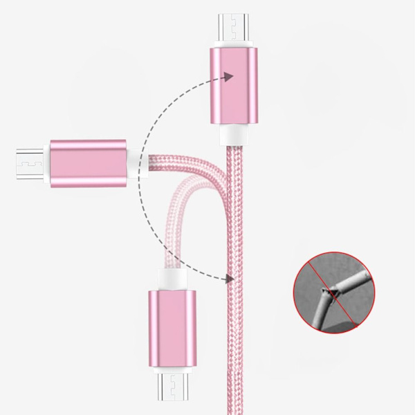 USB-C Led Type-C Ladekabel BLÅT 2 METER Blue 2 Meter