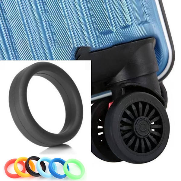 2 Stk Gummi Ring Bagasje Hjul Ring SORT SORT black