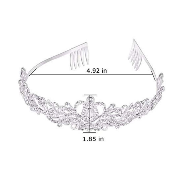 Crystal Rhinestone Crown Coiffure Crown Tiara GRØNN Green