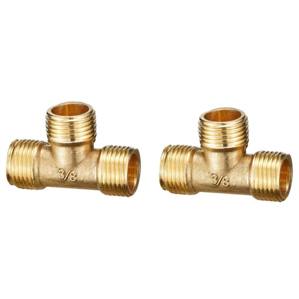 2 stk messingbeslag T-adapter 2 pcs