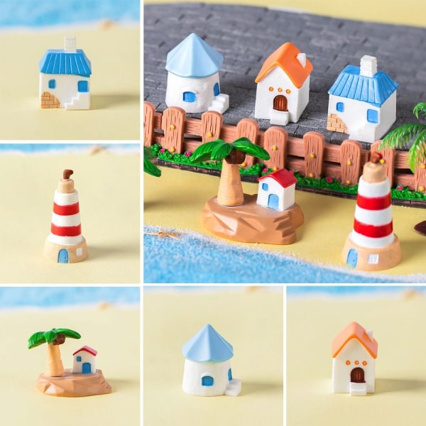 5 stk Island Dove House Coconut Tree Micro Landscape 4 4 4