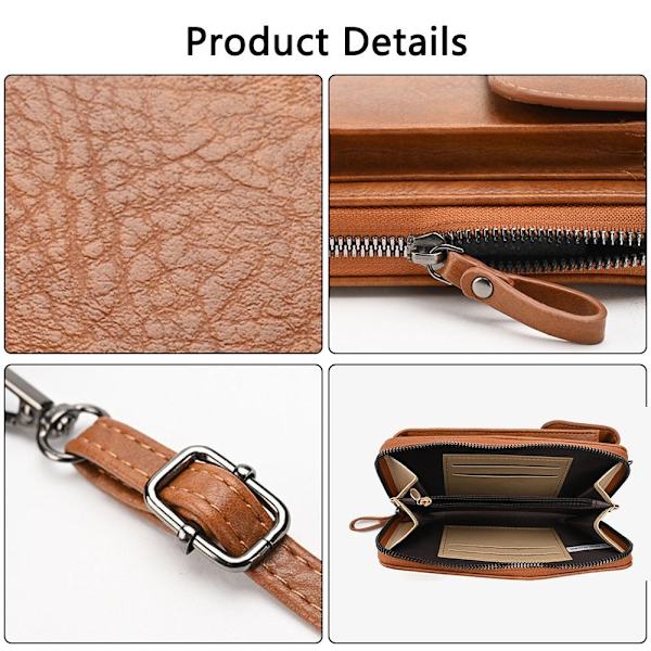 Clutch Wallet Crossbody nahkalaukku PUNAINEN Red
