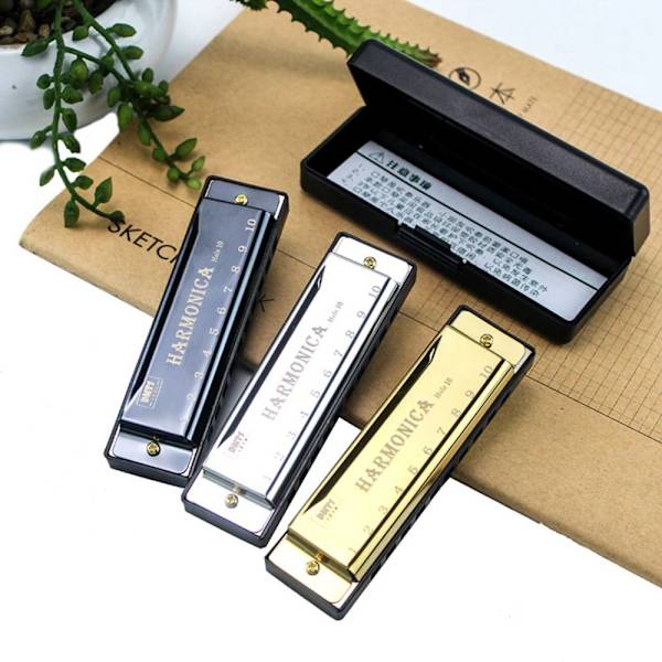 10 hullers harmonika kobberkerne SORT Black
