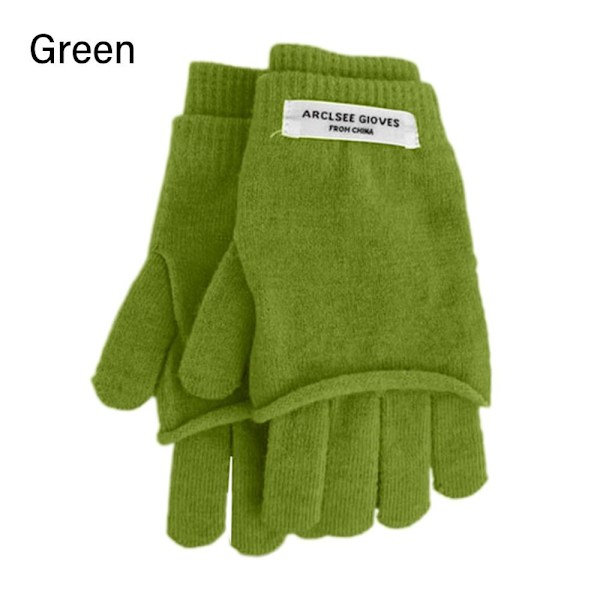 Stickade handskar Handledshandskar GRÖN green