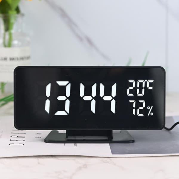 Speil Digital Alarm Clock Led Display Digital Alarm Clock WHITE White