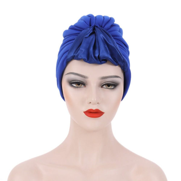 Plisseret Turban Dame Chemo Cap HVID white