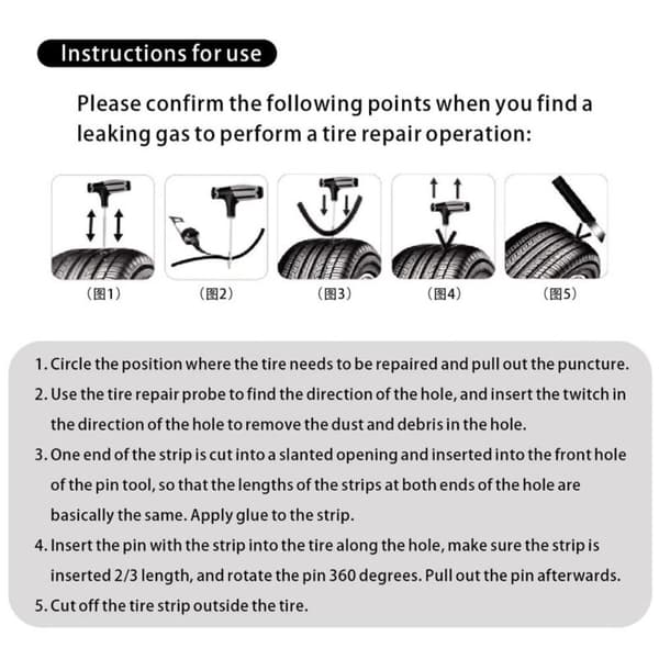 Däckreparationssats Flat däckreparation 6 ST 6 ST 6 pcs