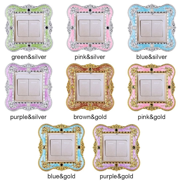 Enkel Ljusbrytare Cover Sockel Surroundram LILA&GULD purple&gold