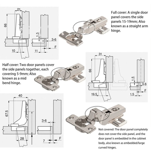 Saranapuskurin vaimennin Puskurisarana BIG BEND HINGE Big bend Hinge