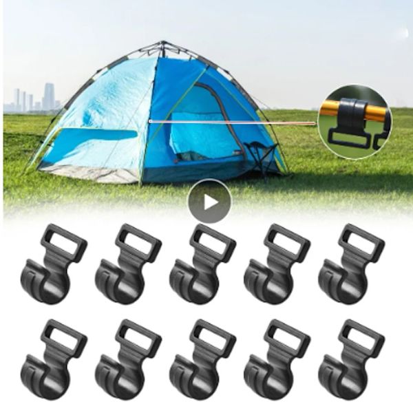 20 stk Telt C-formet Clip Telt Ophængskroge SORT 16X20X12MM Black 16x20x12mm