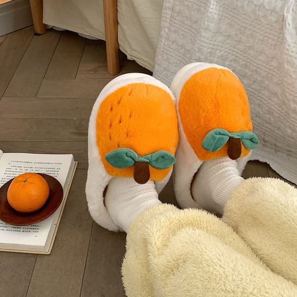 Plysch Orange Bomull Dam Vinter Sovrumstofflor 40-41 40-41