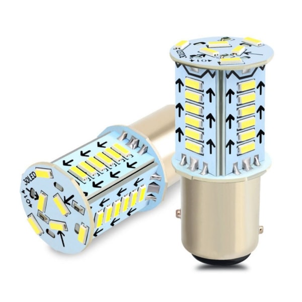 4st Strobe Bromsljus 1157 Led Lampa VIT VIT white