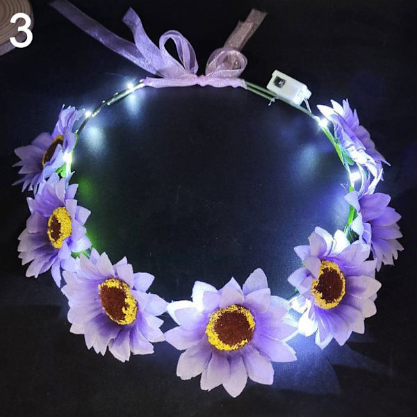 Glødende LED-krans Halloween-kroneblomst 3 3 3