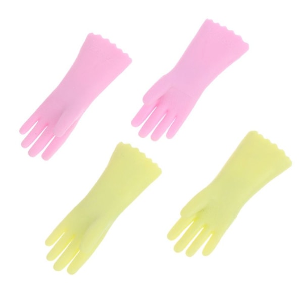 2 paria Dollhouse Gloves Miniatyyri puhdistushanskat PINK pink