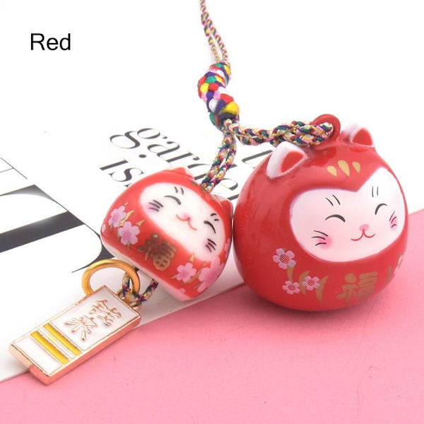 Dobbelt Lucky Cat Pendant Japansk Lucky Cat Cat Ornament RED Red