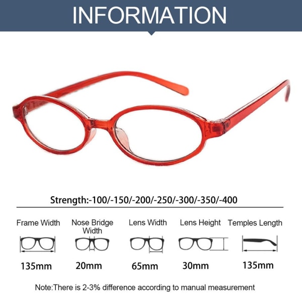 Anti-Blue Light Glasögon Myopia Glasögon RED STRENGTH 100 Red Strength 100