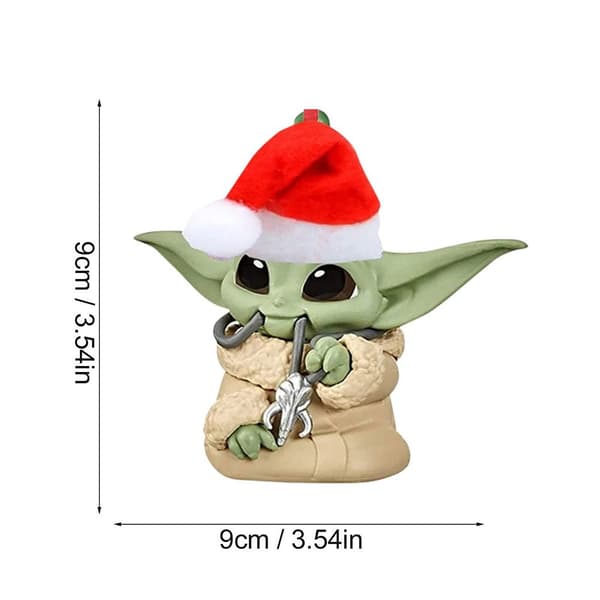 2 ST Yoda hängande julgran platt hängande prydnad